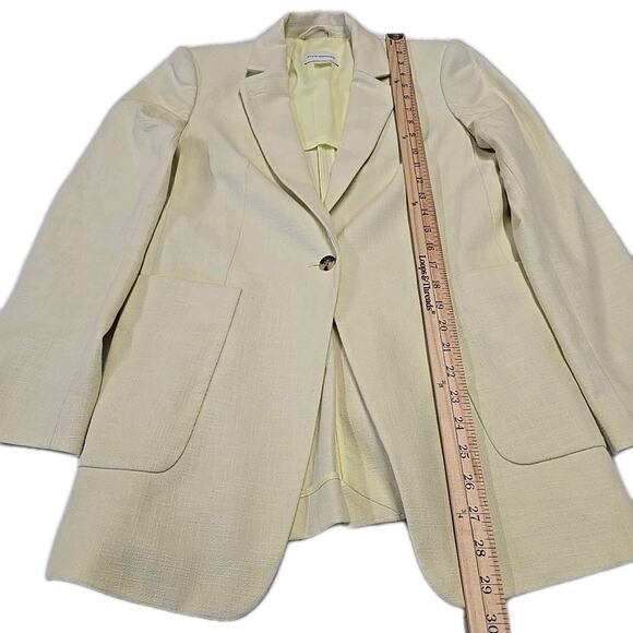 Club Monaco Yellow Textured Blazer & Matching Bootcut Crop Trousers Suit Set 6 - Picture 6 of 14